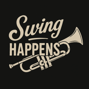 “Swing Happens” Trumpet T-Shirt Black Only